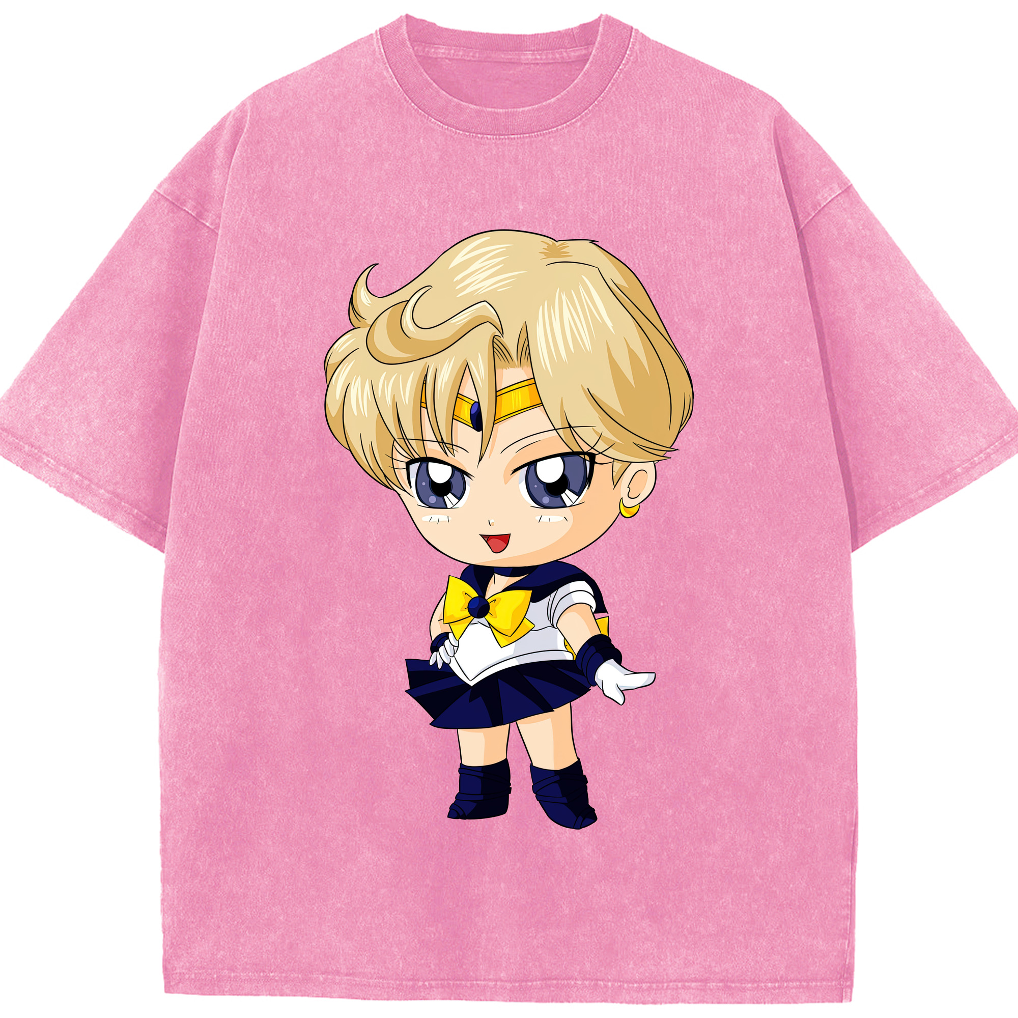（画像用） 美少女戦士セーラームーン 天王はるか Sailor Moon Tenoh Haruka 綿100% ヴィンテージ風 半袖Tシャツ（フロントプリント）